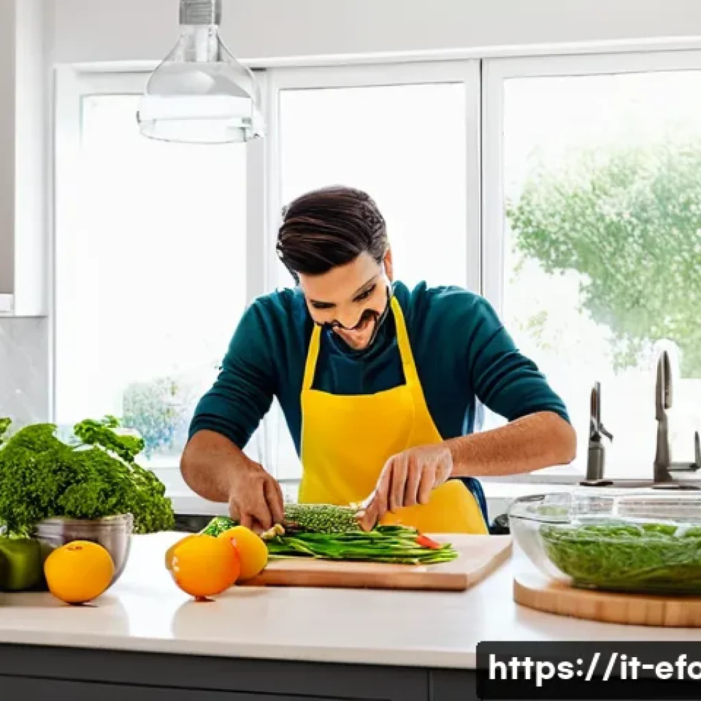 푸드 밀키트 트렌드 - **Prompt 1: Italian Family Cooking with a Meal Kit**
    "A bright, clean, modern Italian kitchen wi...